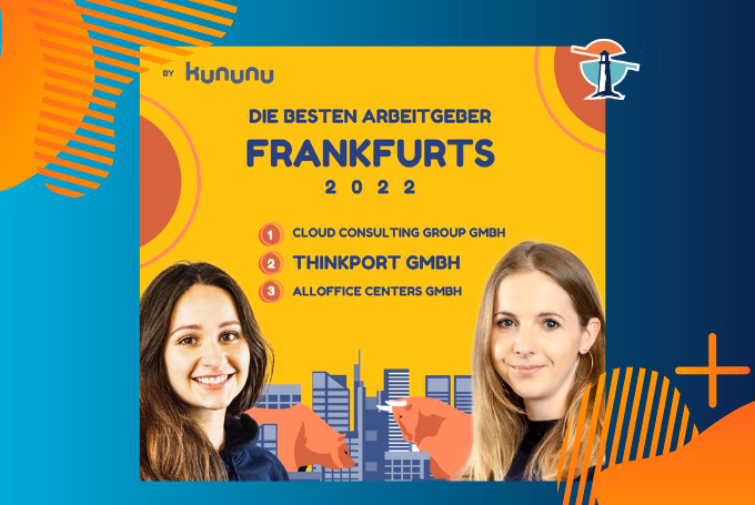 Kununu 2022 - Beste Arbeitgeber Frankfurts Thinkport unter den Top 3 der besten Arbeitgeber in Frankfurt a. M Das führende Portal zur Bewertung von Mitarbeiterzufriedenheit kununu…
