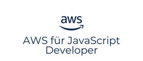 AWS für JavaScript Developer Logo und Schriftzug