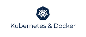 Kubernetes und Docker Logo und Schriftzug