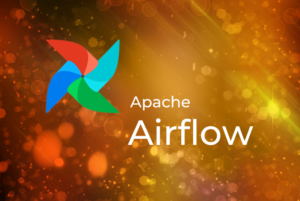 Logo mit Schriftzug Apache Airflow vor strahlendem Hintergrund