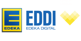 Die drei Edeka Logos mit EDDI und Herz.