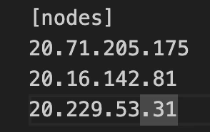 ansible screenshot of nodes